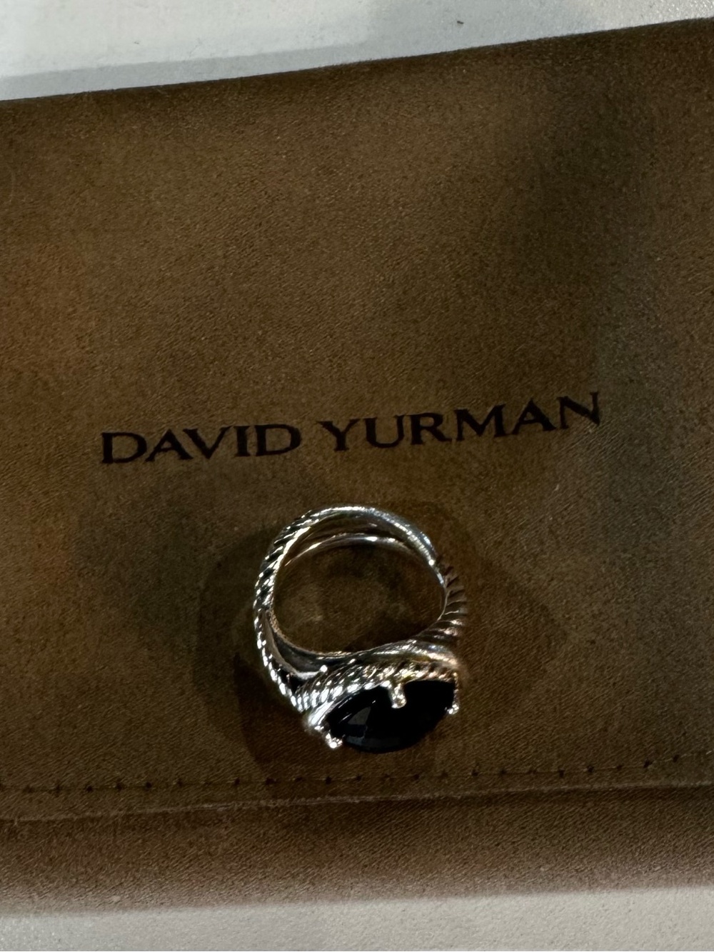 David Yurman Sterling Silver Black Onyx Ring - Picture 2 of 4